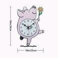 thumbnail image 5 of JZROCKER Modern Cartoon Piggy Wall Clock Acrylic Shape Quiet Operations Battery Operated Clock for Home Bedroom Decoration, 5 of 7