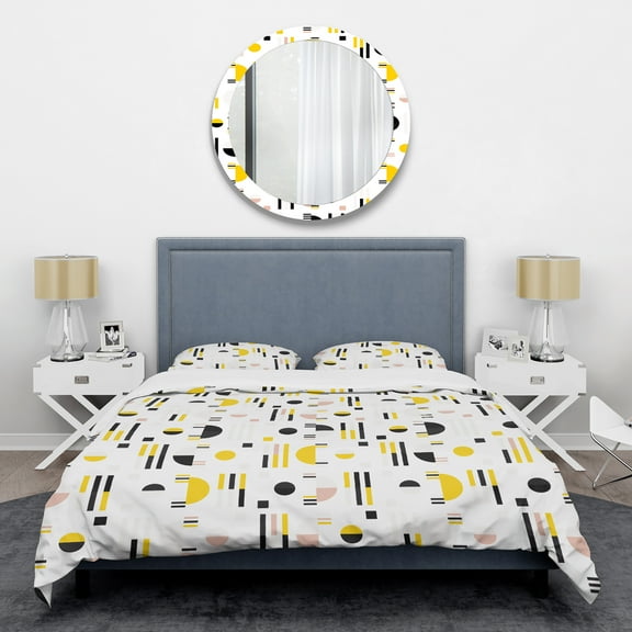 Designart 'Retro Geometric Design IX' Mid-Century Modern Duvet Cover Set