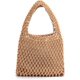 thumbnail image 1 of Bolso de mano pequeño de ganchillo (marrón), bolso de mano para mujer, bolsos de verano de malla tejida, bolso de playa, 1 of 4