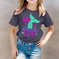 thumbnail image 2 of PMVFHDE Jolis Hauts d'Été T-Shirts pour Fille Graphiques Hauts Tendance Fille T-Shirts Jolis T-Shirts Chemises pour Fille T-Shirt Imprimé à Col Rond à Manches Courtes pour Garçons et Filles Gris, 6-7 Ans, 2 of 4