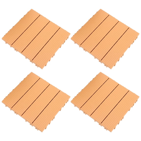 MLINS 4-Piece Interlocking Floor Mats for Play Area, Timber Deck and Soft Flooring