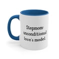 thumbnail image 3 of Stepmom Gifts Two-Tone 11oz Mug "Stepmom: unconditional love's model.", 3 of 4