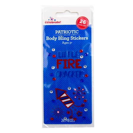 Way To Celebrate Adhesive Patriotic Gemstone Body Bling