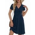 thumbnail image 3 of UVN Dresses for Women Deep V Neck Short Sleeve Summer Sundress Midi Party dress with Pocket, 3 of 9
