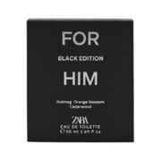 Zara For Him Black Edition Perfume for Men Amber Fragrance with Nutmeg Orange Blossom & Cedar Scent Eau de Toilette EDT 50ml (1.7 fl. oz)