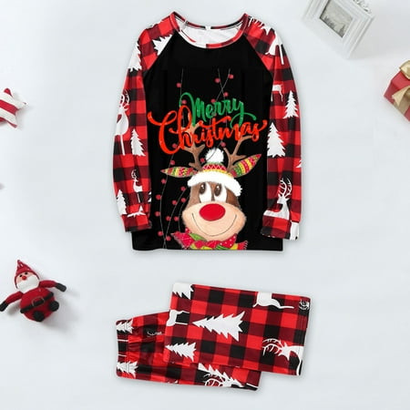 

LEEy-world Matching Christmas Pjs For Family Matching Christmas Family Pajamas Sets Christmas Reindeer Print Sleepwear Family Pjs Matching Sets Loungewear Outfits