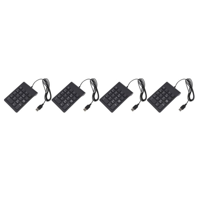 4X Mini USB Wired Numeric Keypad Numpad 18 Keys Digital Keyboard for Accounting Teller Laptop Windows Android (Black)