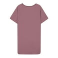 thumbnail image 4 of Leesechin Women's T Shirt Casual Dress Oversized Solid Color Short Sleeve O Neck Beach Dress with Pockets Nightgown, 4 of 5