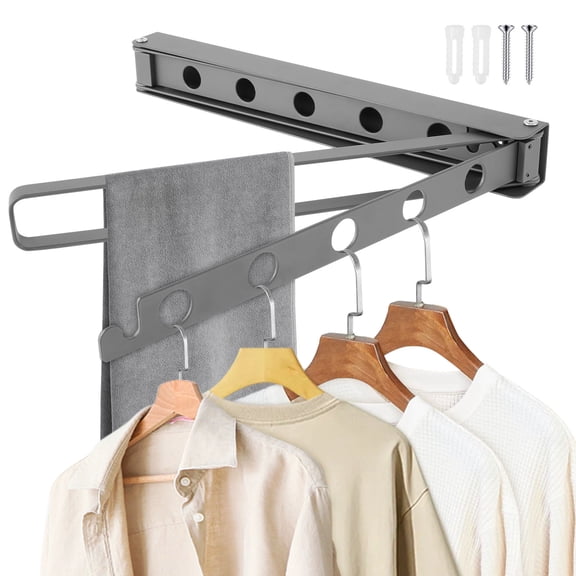 AEVXKHI Wall Clothes Drying Rack, Aluminum Alloy Wall Clothes Dryer Rack, Wall Laundry Drying Rack, 180° Double Folding Wall Laundry Rack, Wall Clothing Drying Rack for Home Dorm