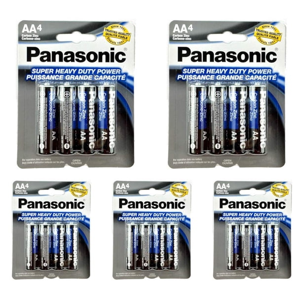 Paquete de 20 Pilas Panasonic AA Súper Heavy Duty de Zinc y Carbono 1.5V