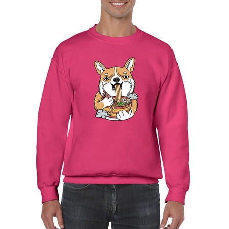 Japanese Style Corgi W Ramen Sweatshirt Men -Image by Shutterstock Male Large