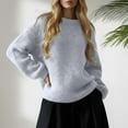 thumbnail image 2 of UJNDER Oversized Knit Sweater Soft Warm Winter Pullover Casual Comfortable Tunic Top Grey L, 2 of 4