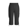 thumbnail image 7 of DeHolifer Womens Capris with Pockets Loose Casual Capri Pants Dressy Lightweight Ladies Baggy Cargo Pants for Hiking Black 2XL, 7 of 7