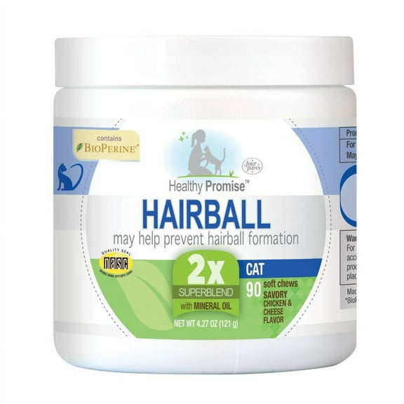 Four Paws Healthy Promise Hairball Control Supplements for Cats [Cat, Health Aids] 90 count