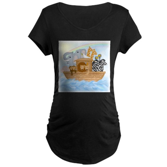CafePress - Noah's Ark Dark Maternity T Shirt - Maternity Dark T-Shirt