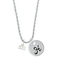thumbnail image 1 of Delight Jewelry Silvertone Mini Year 2021 Silvertone Script Initial Disc - H - Charm Necklace, 20"+3", 1 of 4