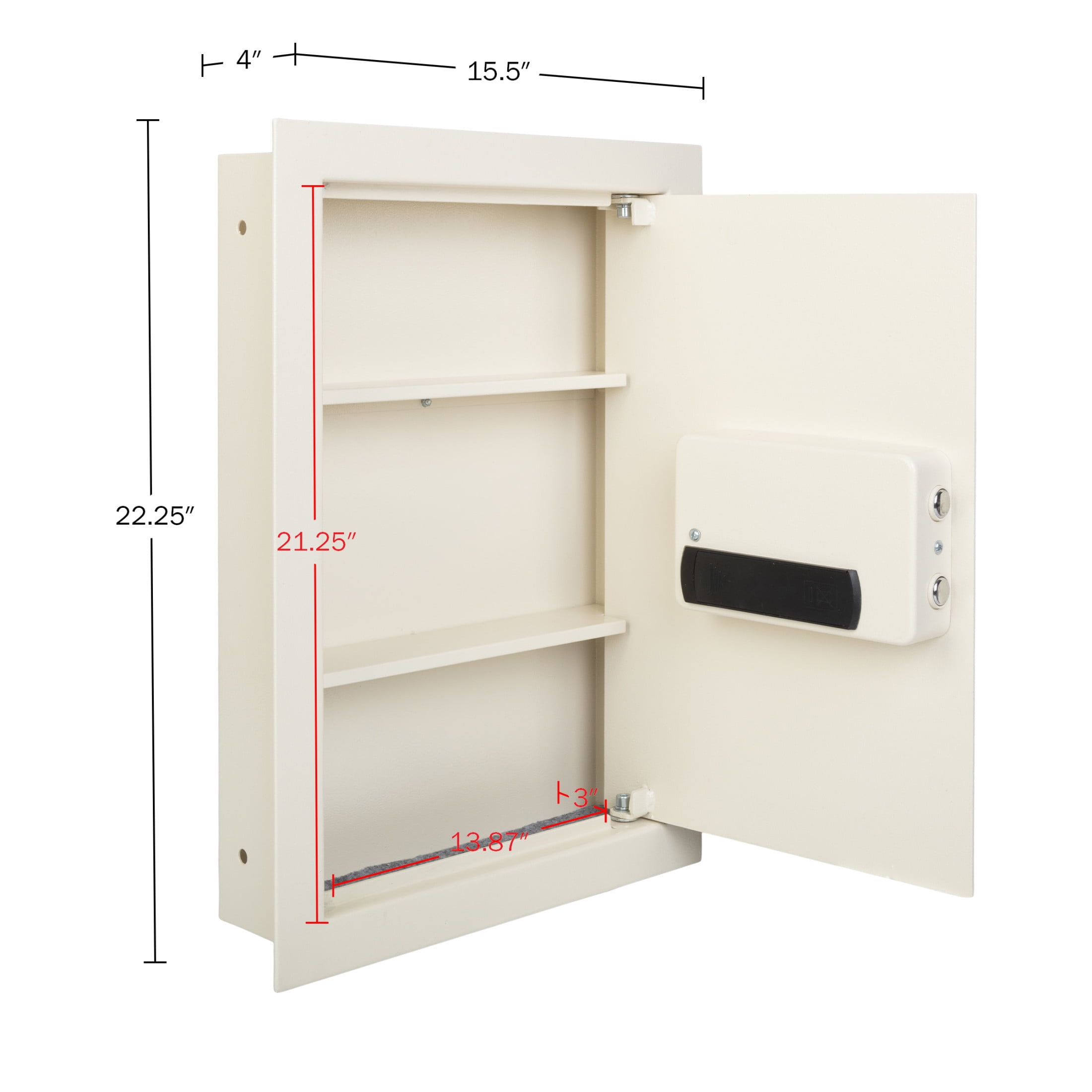 Paragon Safes In-Wall Safe with Digital Keypad and 2 Override Keys (Cream)
