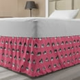 thumbnail image 1 of Abstract Bed Skirt, Repetitive Marker Pen Scribbles with Dots Around Art Print, Elastic Bedskirt Dust Ruffle Wrap Around for Bedding Decor, 4 Sizes, Pastel Pink and Charcoal Grey, by Ambesonne, 1 of 2