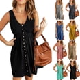 thumbnail image 4 of Vestido de mujer,Vestido de mujer Vestido de cintura alta con cuello en V Vestido sin mangas Rendimiento probado, 4 of 6