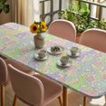 thumbnail image 3 of Easter Table Cloths for 8 Foot Rectangle Tables, Watercolor Rabbits Love Polka Dots Spring Beige Patio Waterproof Elastic Fitted Tablecloths, Washable Rectangular Table Cover for Camping, 3 of 8