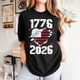 thumbnail image 2 of HCYSFG Womens Summer Crew Neck Elbow Sleeve Tops July 4th Independence Day Flag Motif Tees 250th Anniversary T-Shirts, 2 of 4