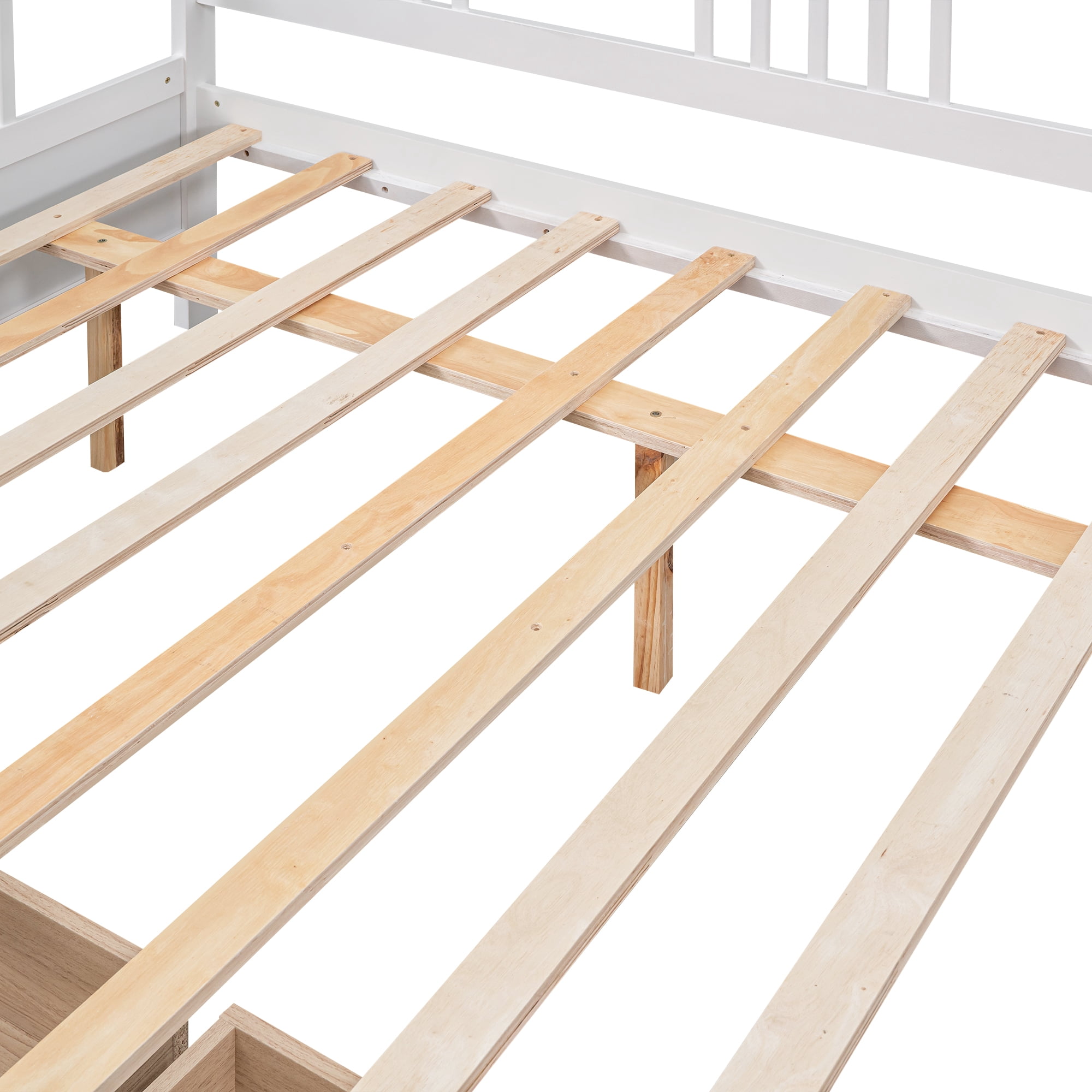 Aukfa Daybed with 2 Storage Drawers, Wood Twin Daybed Frame for Kids Guests Sleepovers, White