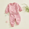 thumbnail image 6 of KEXE Baby Girls Print Sweat Set Round Neck Loose Pullover Top Elastic Waist Jogger Trousers, 6 of 9