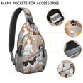 thumbnail image 4 of Sac à Dos à Bandoulière Motif Patte de Chien pour Femmes Hommes, Sac à Bandoulière Motif Chiot Mignon avec Motif Os et Queue, Sac de Randonnée de Voyage, 4 of 6