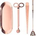 thumbnail image 1 of Ensemble d'Accessoires de Bougie 4 en 1, Coupe-Mèche, Coupeur, Kit d'Étanchéité, Trempette pour Amoureux des Parfums, Outils de Soin, Cadeau de l'Action de Grâce de Noël, Cadeau Idéal (Or Rose), 1 of 7