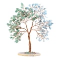 thumbnail image 1 of Nvzi 1 pieza de piedra de cristal natural creativa, árbol concéntrico, energía, base de piedra natural triturada, adorno decorativo de escritorio de árbol de la vida de piedra natural verde y azul., 1 of 5