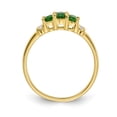 thumbnail image 2 of Primal Gold 14 Karat Yellow Gold Triple Emerald and Diamond 3-stone Ring, 2 of 5
