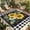 Yellow Black, variant on Spring Yellow Flowers Outdoor Rug for Patio/Deck/Porch, Non-Slip Large Area Rug 6 x 9 Ft, Check Oil Painting Vintage Indoor Outdoor Rugs Washable Area Rugs, Reversible Camping Rug Carpet Runner