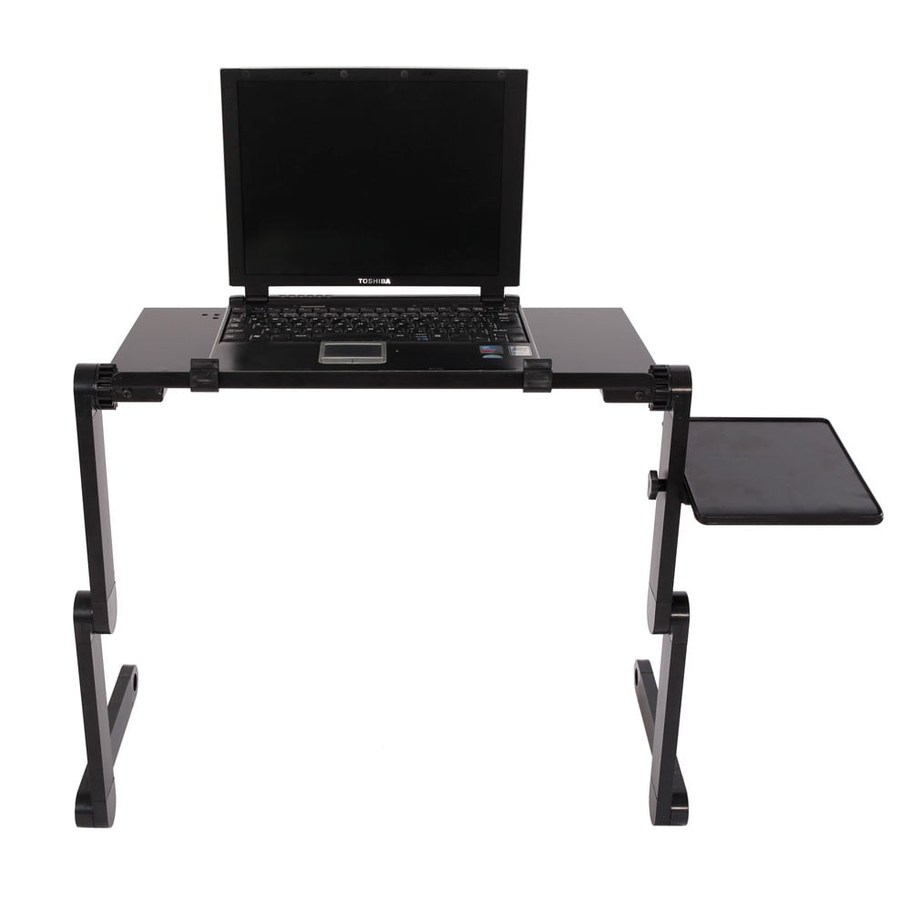 Black Folding Portable Standing Beds Desk TV Tray Laptop Computer Stand Tables Adjustable Laptop Bed Table 