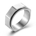 thumbnail image 2 of Plain Octagon Stainless Steel Rotating Finger Ring Fidget Spinner Ring for Calming Worry Meditation Stainless Steel Color Size 10(19.8mm), 2 of 2