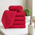 thumbnail image 2 of Ample Decor Washcloths 12 x 12 inch 5 Piece 600 GSM 100% Cotton, Lightweight, Quick Drying, Machine Washable Fingertip Towels for Bathroom, Gym, Kitchen - Red, 2 of 6