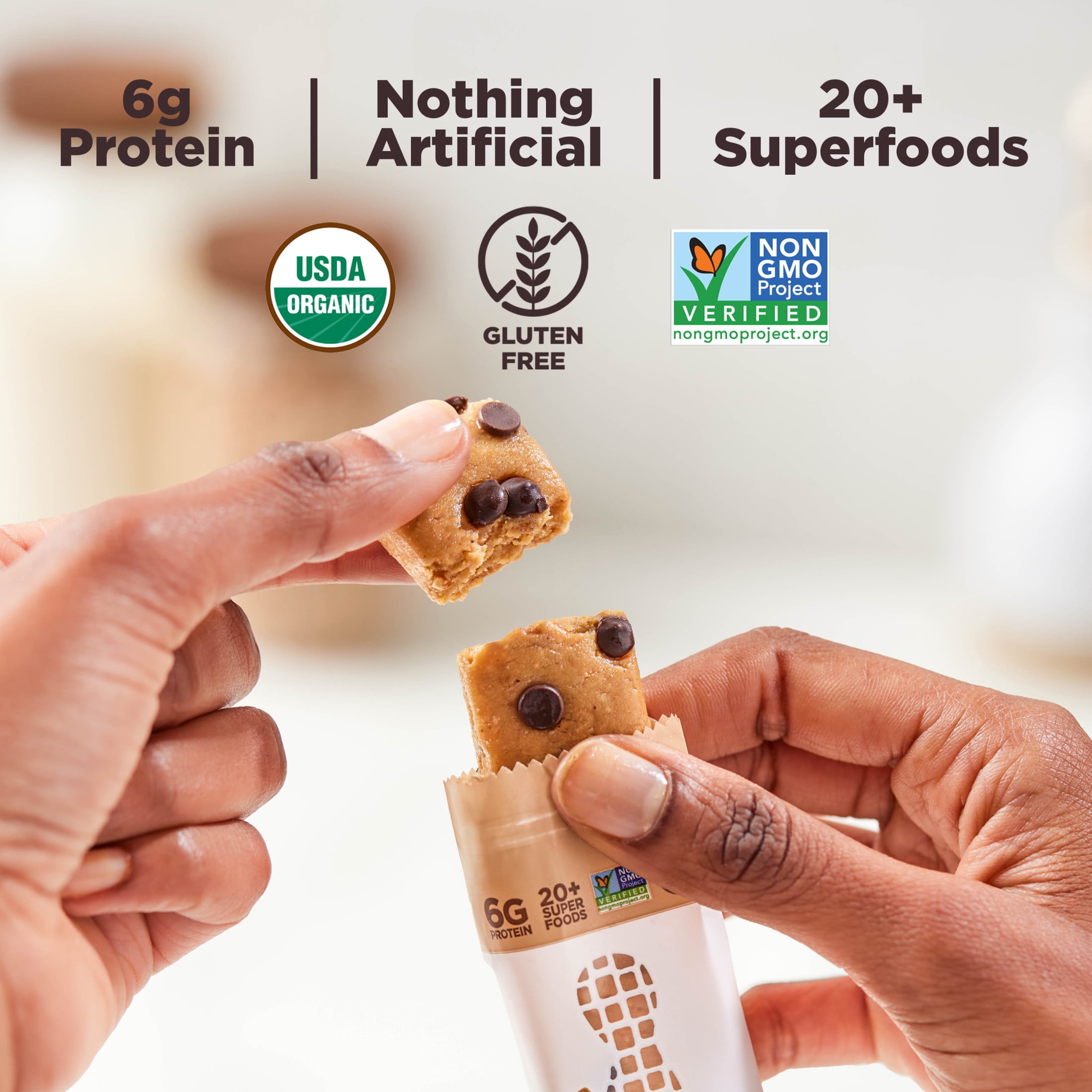Perfect Bar Mini Dark Chocolate Chip Peanut Butter Protein Bar, Organic, 8 count, .88 oz