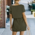 thumbnail image 4 of Vestido corto, cintura alta, cinturón corto, cintura alta, vestido corto con cinturón, vestido corto informal, acabado de lujo, 4 of 6