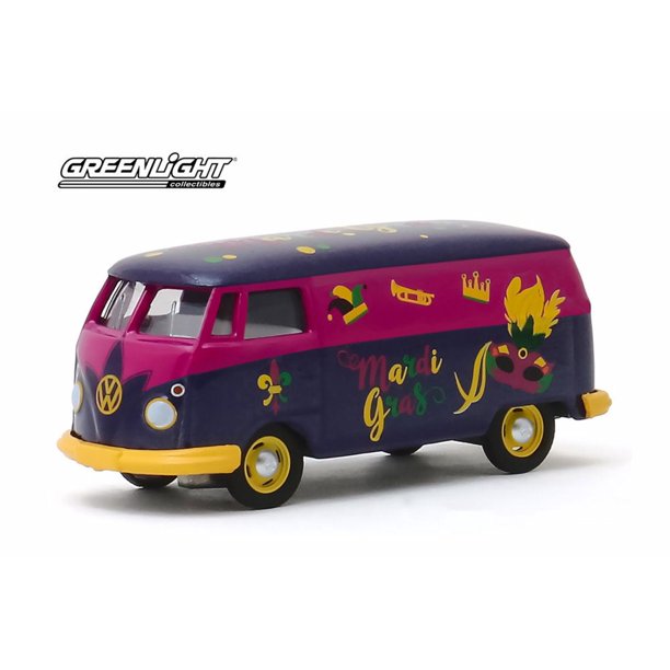Volkswagen Type 2 Panel Van Mardi Gras Greenlight 48 1 64 Scale Diecast Model Toy Car Walmart Com Walmart Com