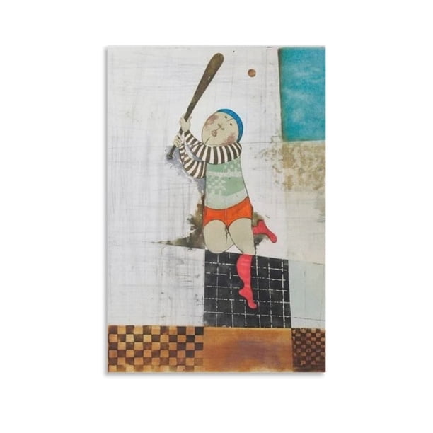 Graciela Rodo Boulanger Impresión Jugador de béisbol 1975 Pintura sobre lienzo Póster de arte de pared Impresión de imagen de desplazamiento Decoración de paredes de sala de estar Pósteres para el
