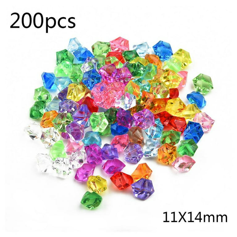 Mduoduo 200 Pcs Plastic Gems Ice Grains Colorful Small Stones Children Jewels  Acrylic Gems 