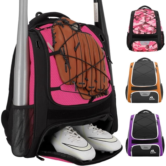 Baseball Bag-Baseball Backpack Holder for Baseball, Large Main Compartment,Softball Tball& Gear for Youth and Adults