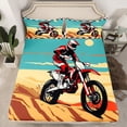 thumbnail image 2 of jejeloiu Classic Geometric Plaid Bed Sheets,Extreme Motorcycle Lovers King Sheets For Boys 4pcs, 2 of 7
