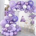 thumbnail image 1 of Ensemble de 109 Pcs de Ballons Couronne Papillon Violet Kit Guirlande de Ballons Violet, 1 of 8