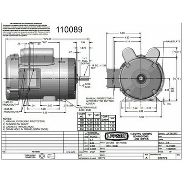 1 5 Hp 1725 Rpm 56 Frame Tefc Farm Duty 115 208 230v Leeson Electric Motor 110089 00