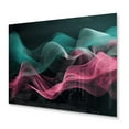 thumbnail image 2 of Designart "Harmonious Contrast Green and Pink I" Modern Waves Metal Art Living Room, 2 of 5