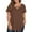 Coffee #02, variant on TQWQT Plus Size Tops for Women 4x-5x Trendy Short Sleeve Tunic Tops Basic Plain T-Shirt V Neck Criss Cross Tunic Shirts Loose Casual Clothes for Women Blue 4XL