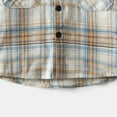 thumbnail image 4 of Fesfesfes Girls Plaid Shirt Long Sleeve Top with Double Pockets Loose Tunic Blouse for Fall Winter Casual Wear Comfortable Soft Breathable Fabric for Kids Toddler Children(Beige,9-10 Years), 4 of 6