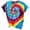 Multicolor, variant on Women's T Shirts Round Neck Tie Dye Print Short Sleeve Loose Summer Top Tees for Women Brown L