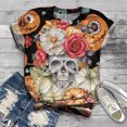 thumbnail image 2 of Camiseta blusa con estampado 3D de manga corta para mujer de talla grande, 2 of 3