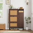 thumbnail image 5 of Rattan Shoe Cabinet Storage with 3 Flip Drawers and 4-Tier Cabinets, Freestanding Shoes Rack Organizer for Entryway, Closet, Narrow Shoe Rack Cabinet, 5 of 8